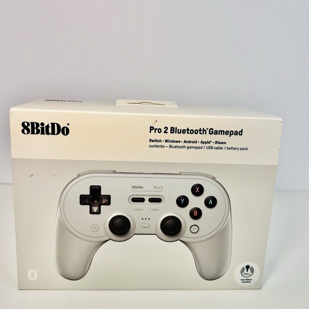 8Bitdo Pro 2 Bluetooth Wireless Controller for Switch, PC, Android, Steam - Gray